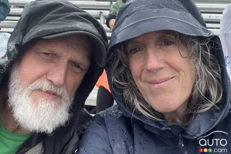 Andrew Simmonds et Hélène Crépault, lors de la journée pluvieuse de samedi !
